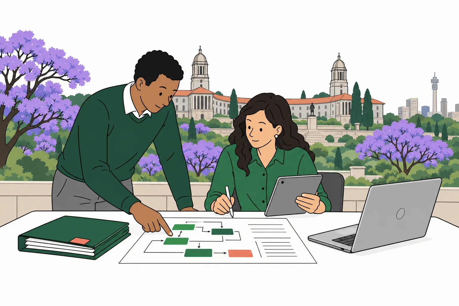 Pretoria skyline with software collaborators