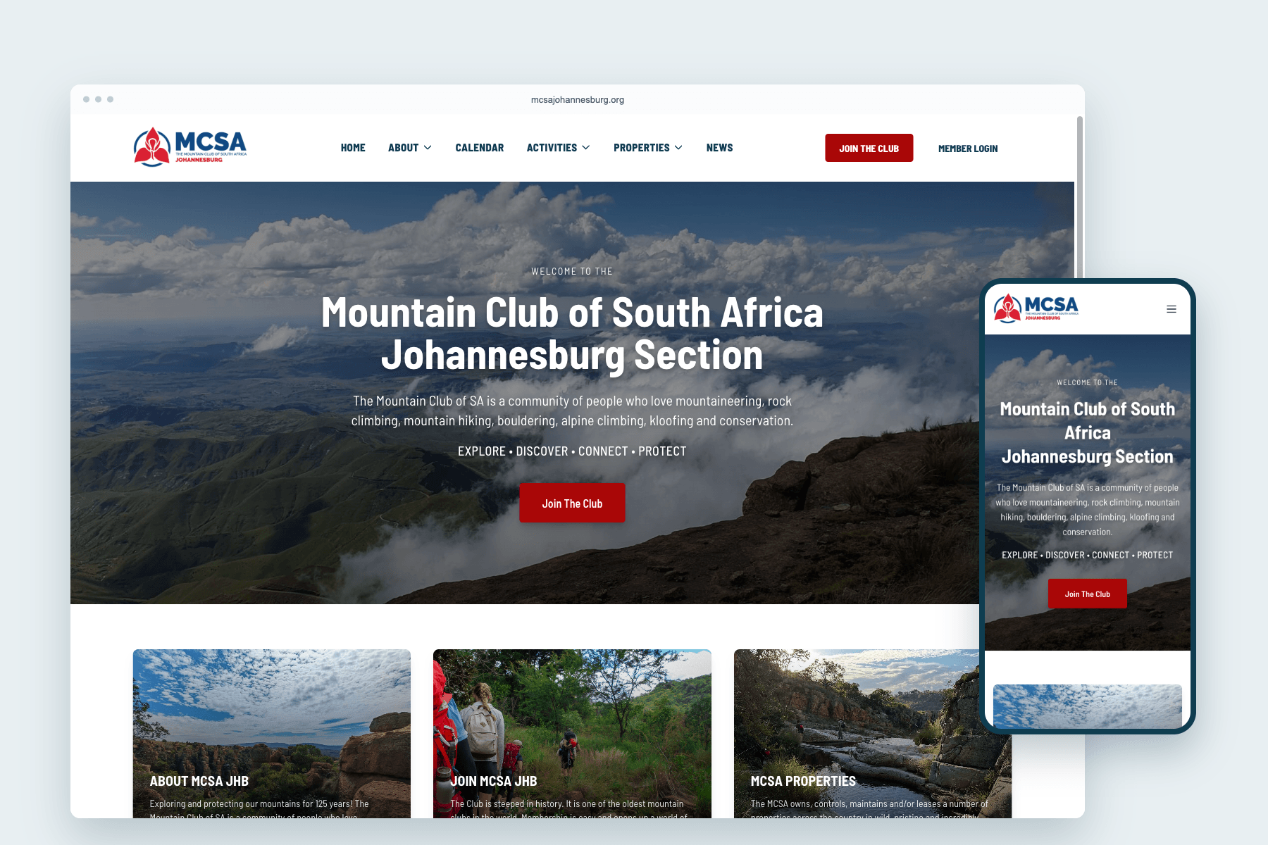 MCSA Johannesburg product interface overview