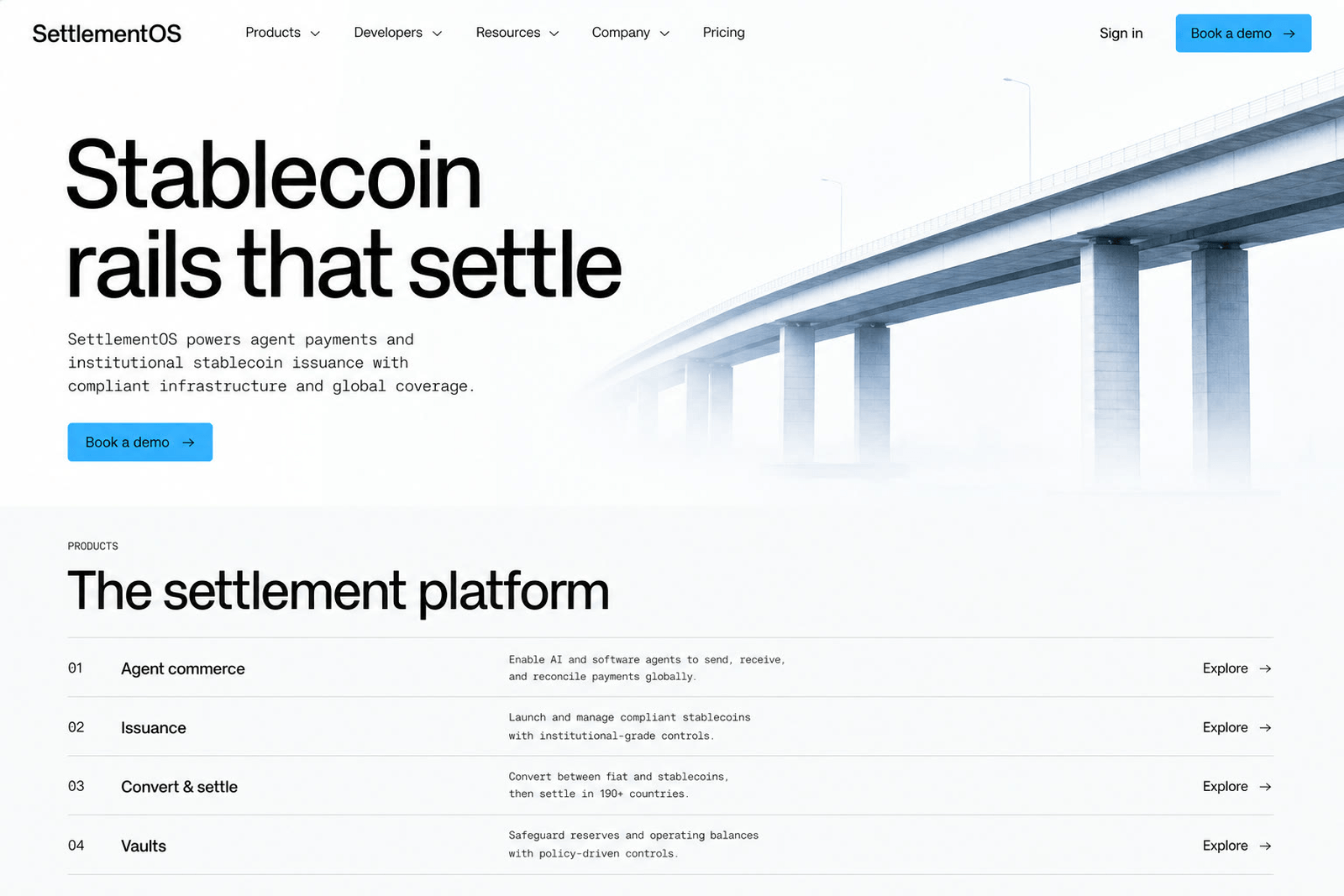 SettlementOS product interface